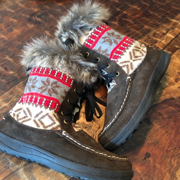Woolrich Shoes - Woolrich Nordic Knit & Suede Brown Boots Sz. 7